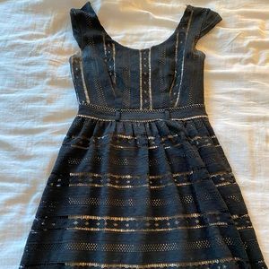 Black lace mini dress